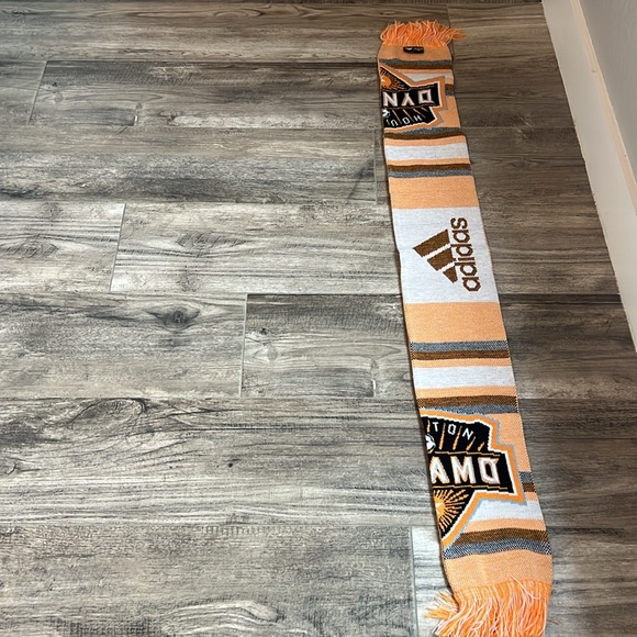 Houston Dynamo Soccer Scarf MLS Soccer Scarf Adidas sport team orange black #107 - Picture 8 of 9